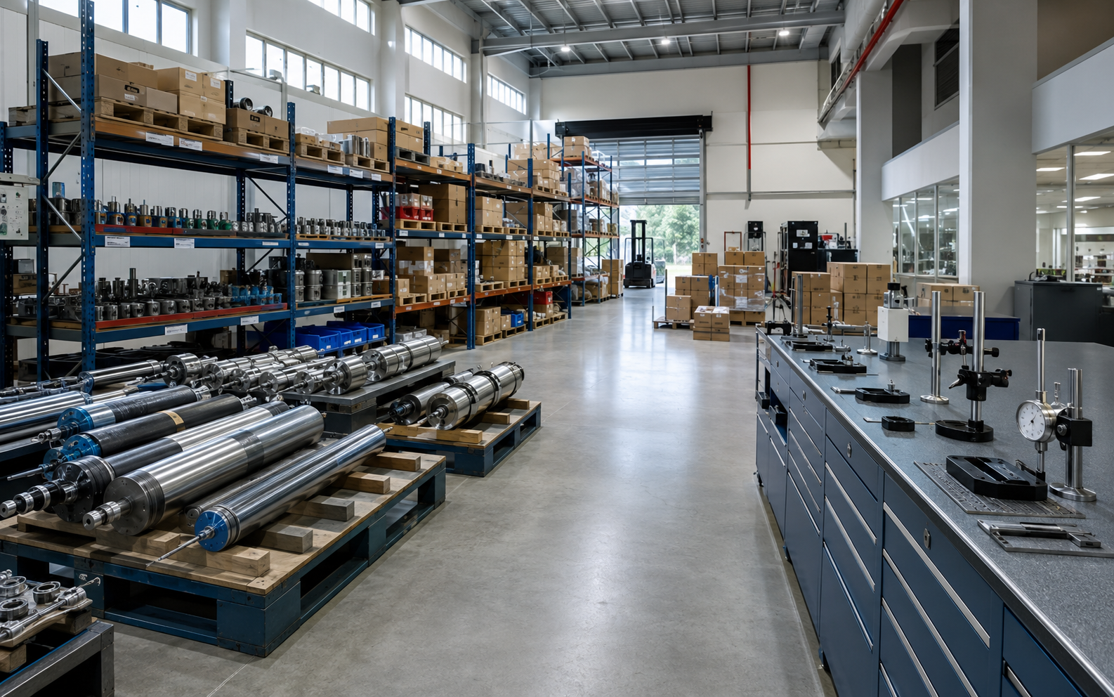 Colorblend industrial component distribution and inspection facility